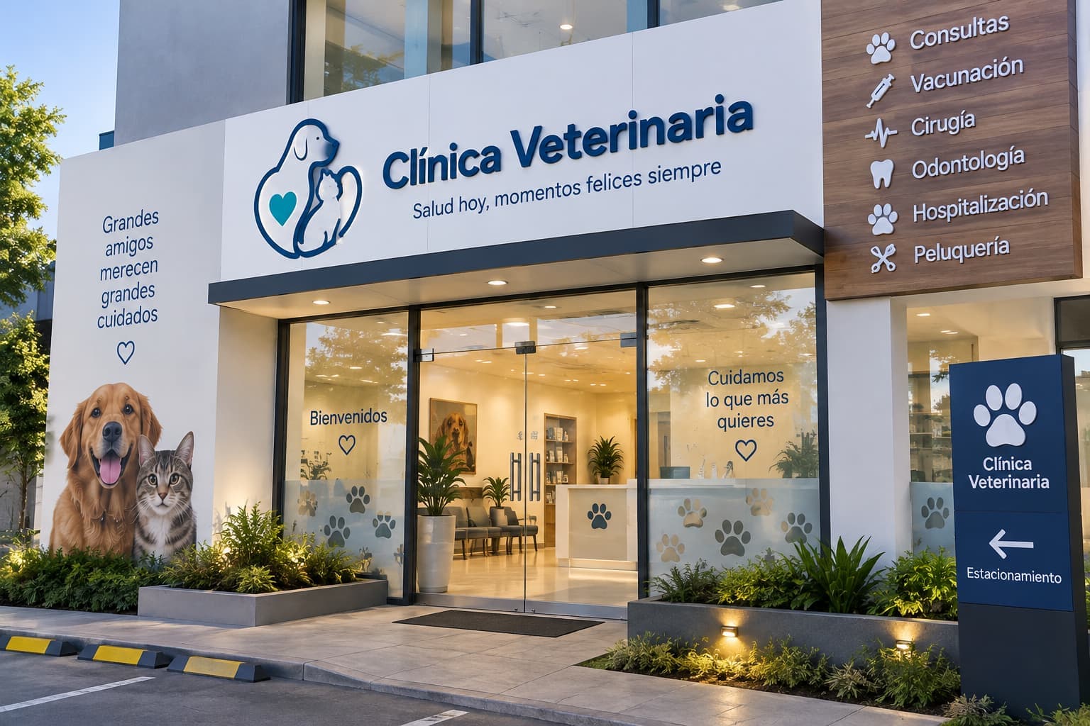 Frontis de la clínica veterinaria