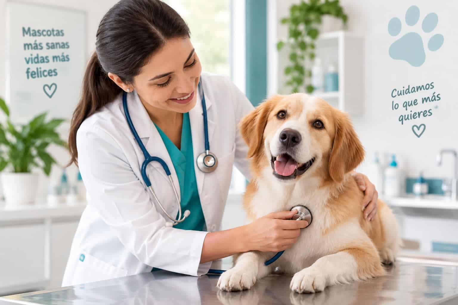 Revisión veterinaria de un perro