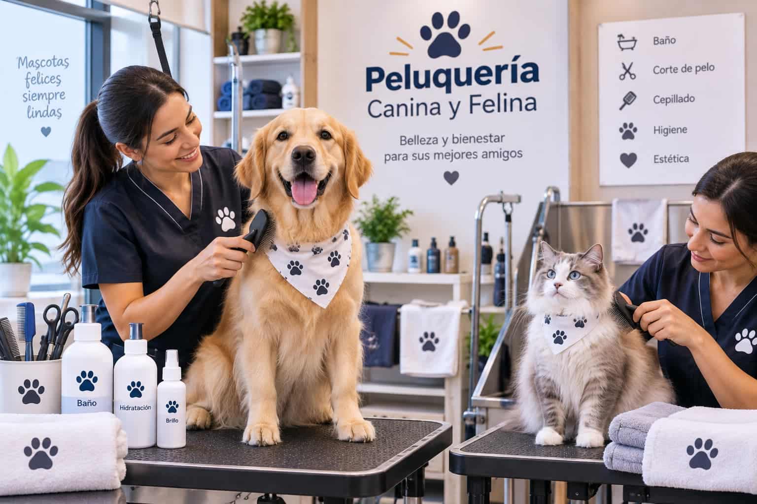 Cuidado y peluquería de una mascota