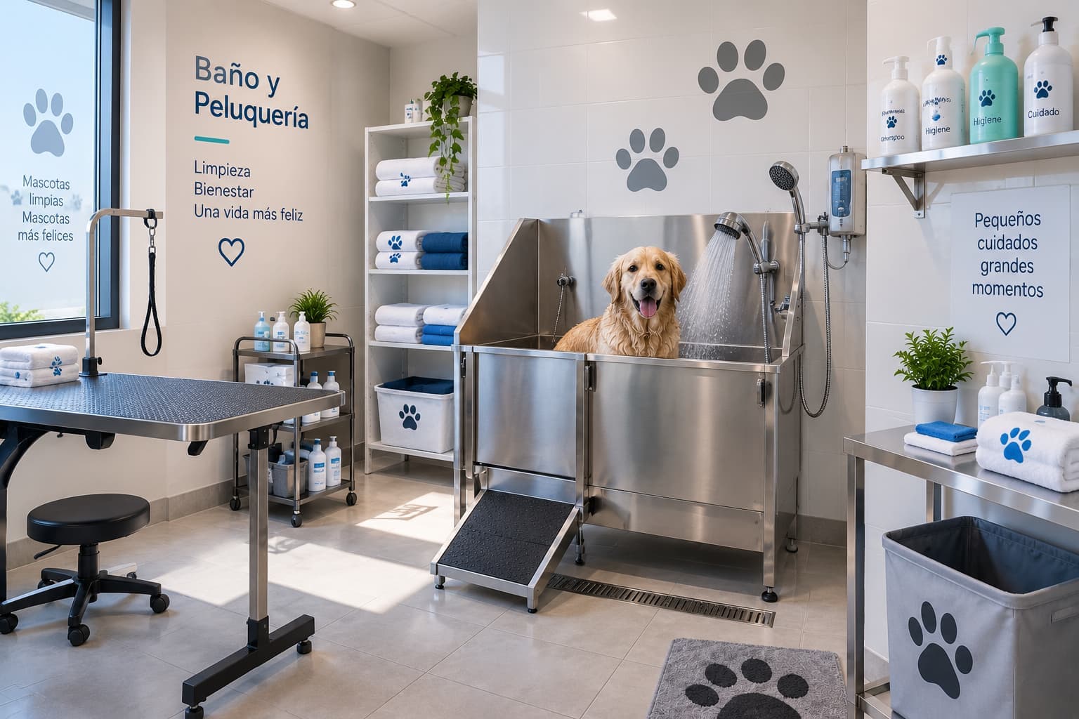 Zona de baño para mascotas